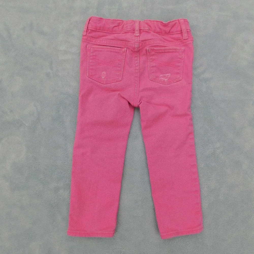 Gap 2Yr Bubblegum Pink Mini Skinny Distressed Jeans